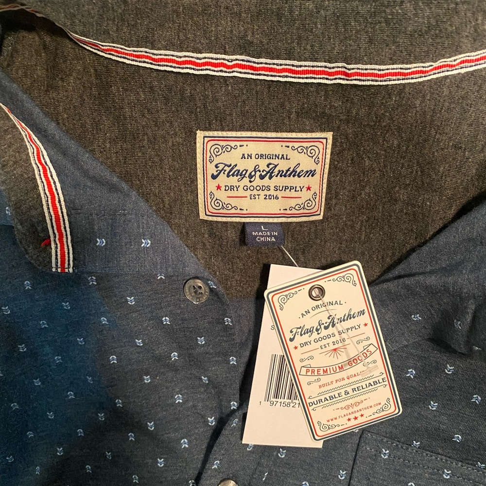 Flag & Anthem Blue Button-Up Shirt